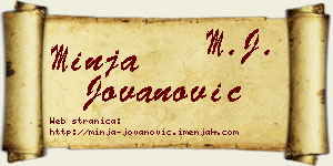 Minja Jovanović vizit kartica